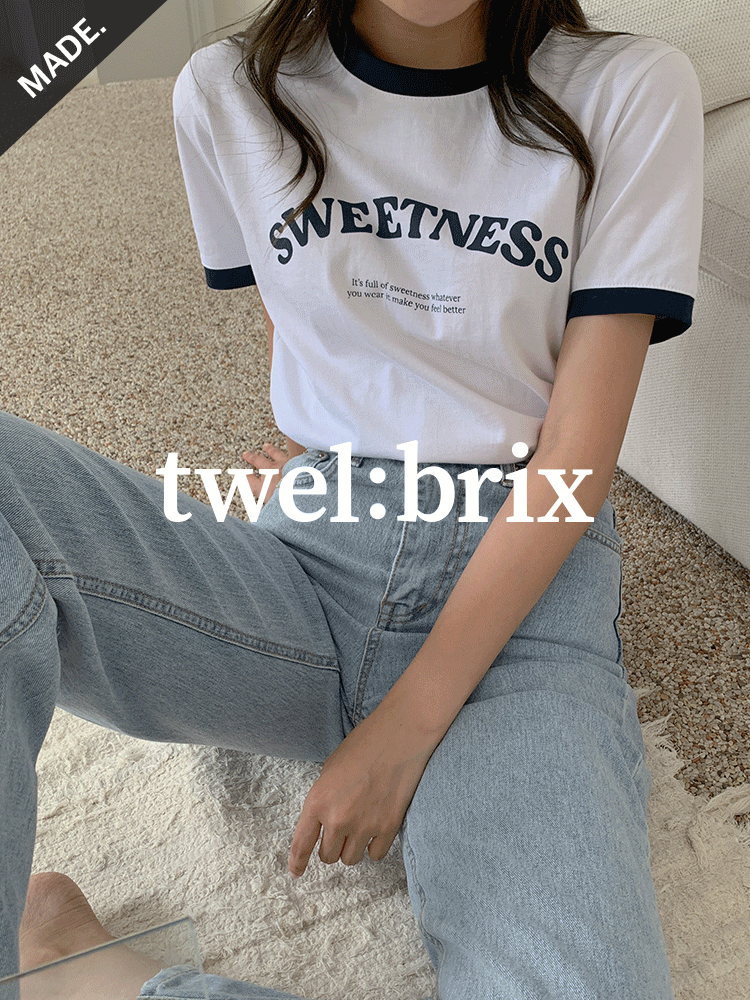 [12BRiX] SWEETNESS 배색 티셔츠