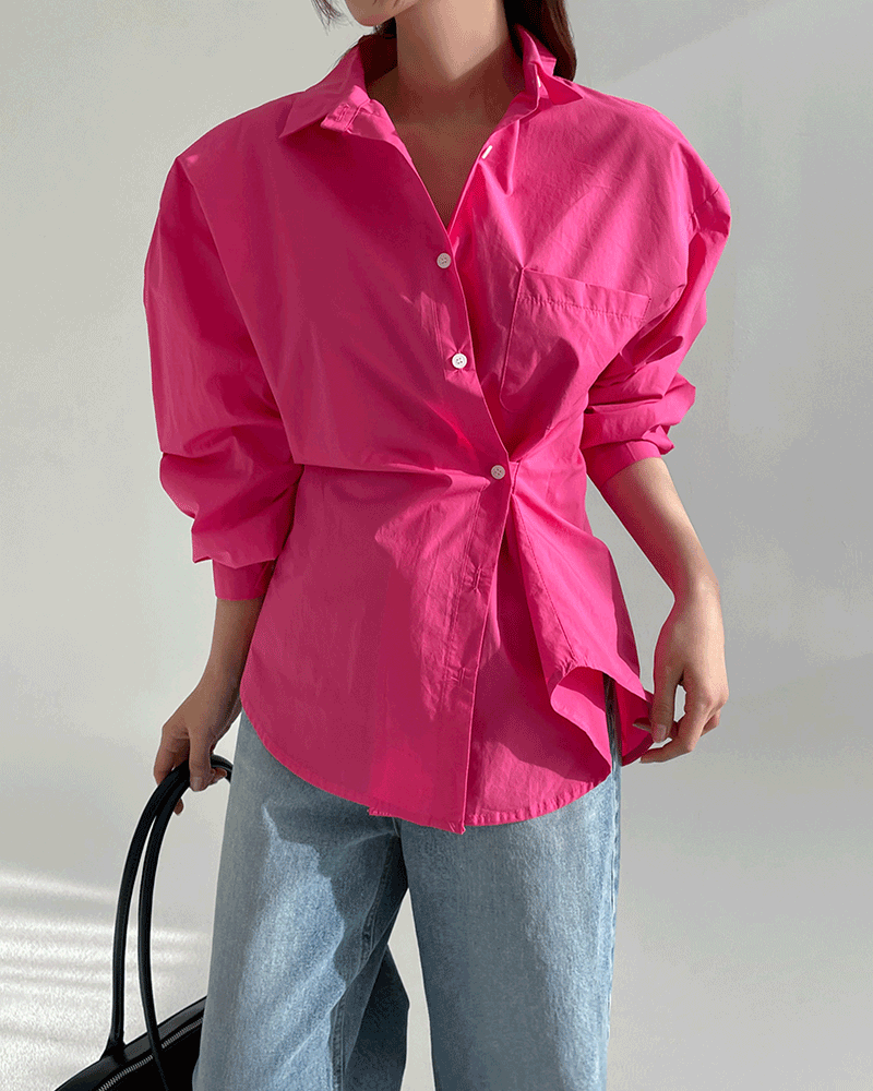 [SALE] 피렌치 투웨이 랩 오버핏 셔츠