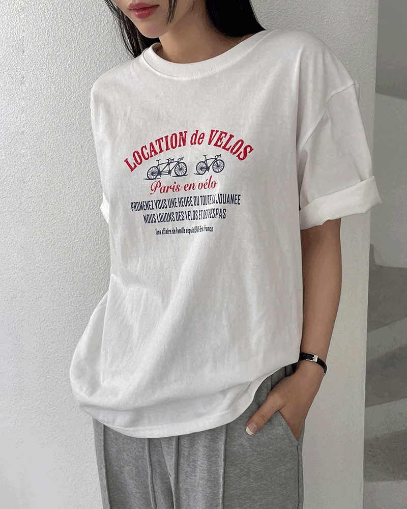 [봄신상특가] 벨로스 레터링 루즈핏 반팔 티셔츠