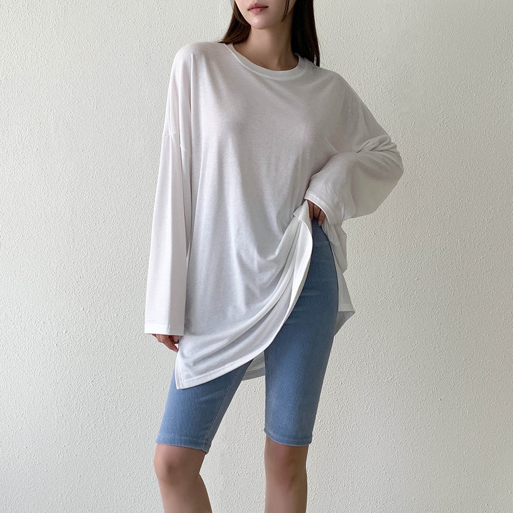 에브린 기모 박시핏 긴팔 티셔츠
